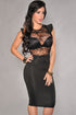 Black Sheer Lace Evening Dress